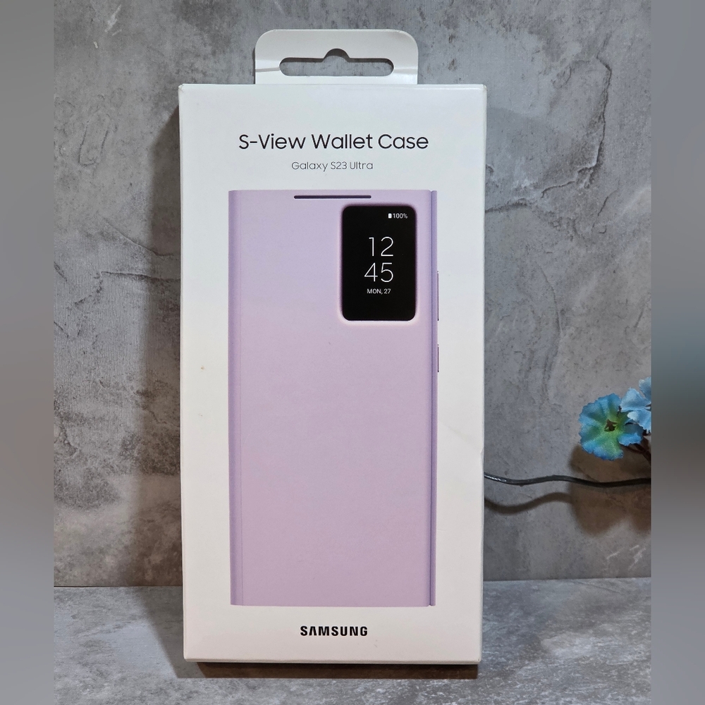 💜 Samsung Galaxy S23 Ultra S-View Wallet Case – Lavender Purple | Original Box